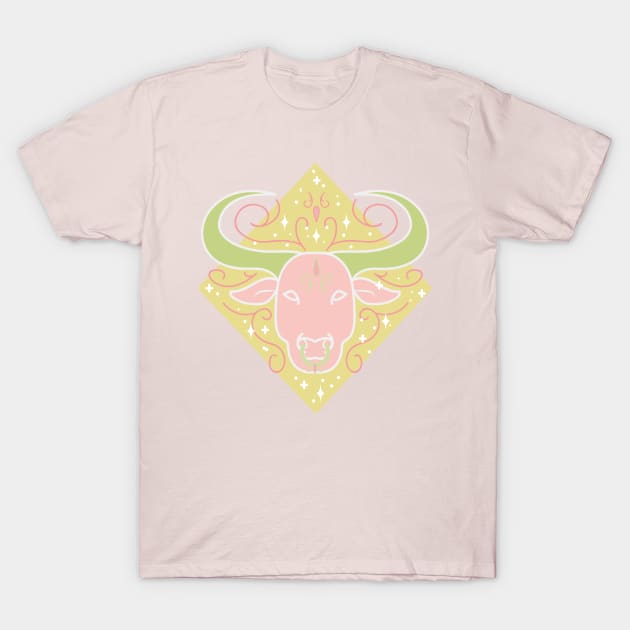 Taurus Bull (Pink) T-Shirt by VenusAndMoon